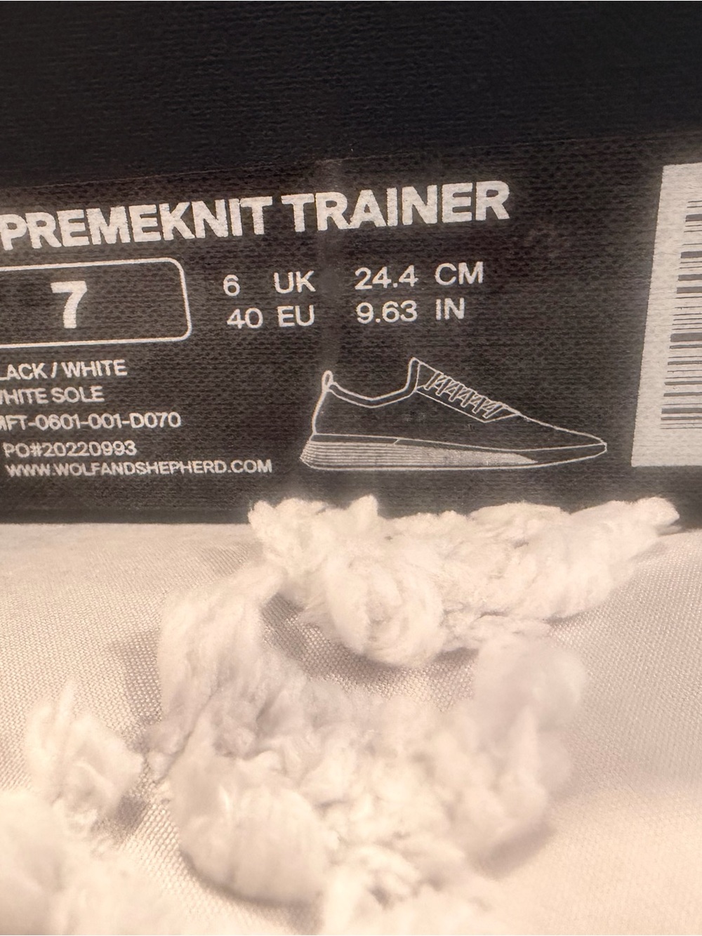 Wolf and Shepherd - Premeknit Trainer Sneaker Box Graphic - Black/White